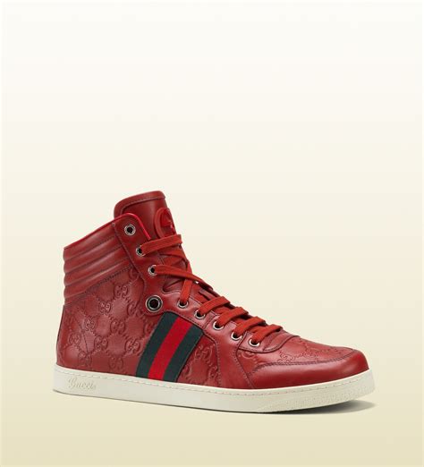 all red high top gucci|gucci high top sneakers men's.